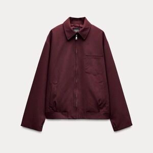 Zara Women's Burgundy Bomber Jacket